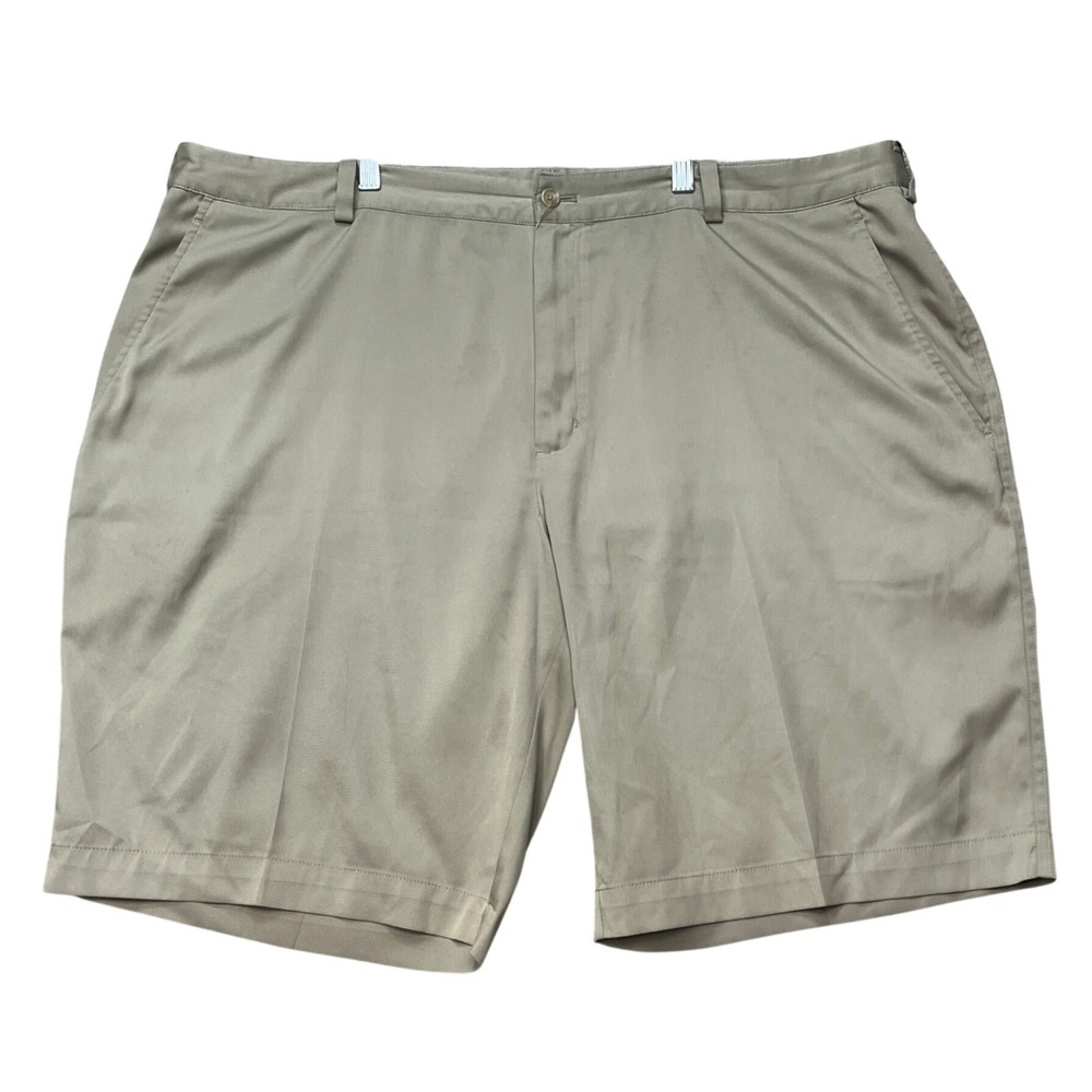 Nike Golf Shorts Mens 42 Khaki Tan Dri-FIT Flat Front‎ Performance Stretch Twill